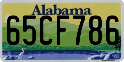 AL license plate 65CF786