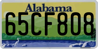 AL license plate 65CF808