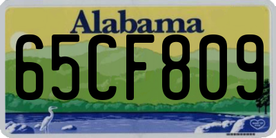 AL license plate 65CF809
