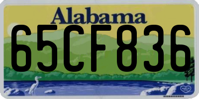 AL license plate 65CF836