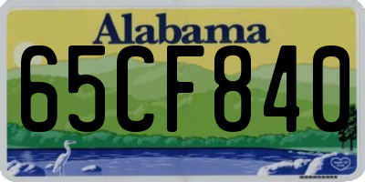 AL license plate 65CF840