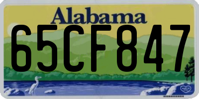 AL license plate 65CF847