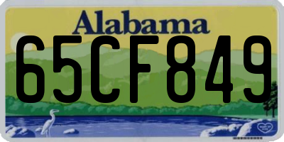 AL license plate 65CF849