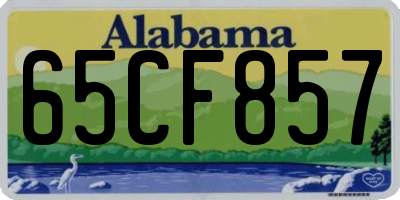 AL license plate 65CF857