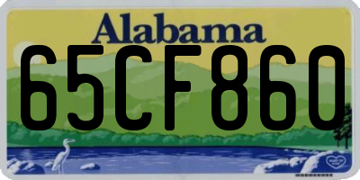 AL license plate 65CF860