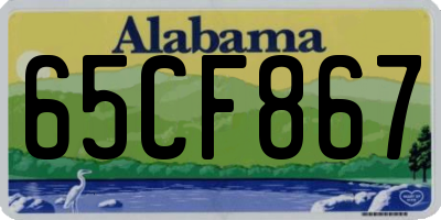 AL license plate 65CF867