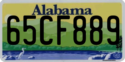 AL license plate 65CF889