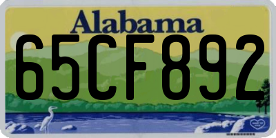 AL license plate 65CF892