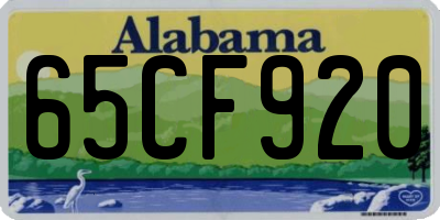 AL license plate 65CF920