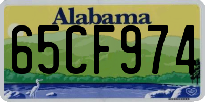 AL license plate 65CF974