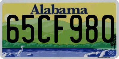 AL license plate 65CF980