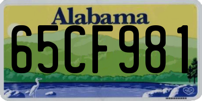 AL license plate 65CF981