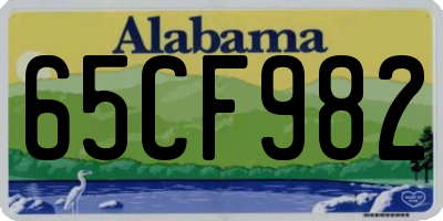 AL license plate 65CF982