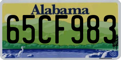 AL license plate 65CF983