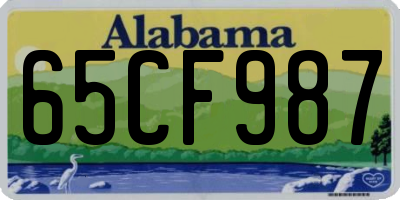 AL license plate 65CF987