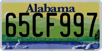AL license plate 65CF997