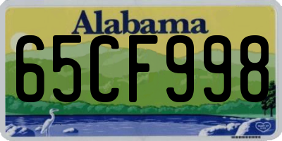 AL license plate 65CF998