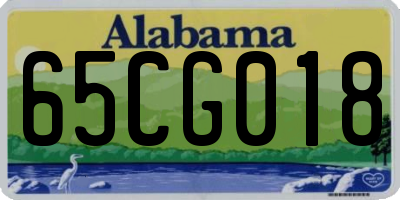 AL license plate 65CG018