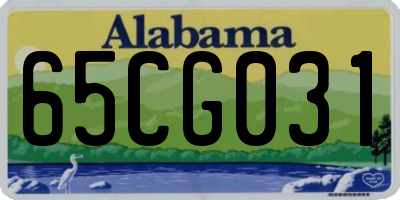 AL license plate 65CG031