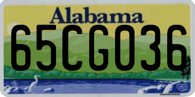 AL license plate 65CG036