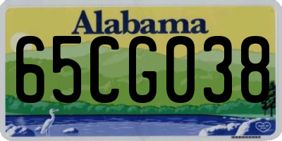 AL license plate 65CG038