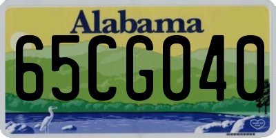 AL license plate 65CG040