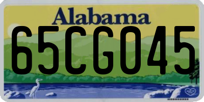 AL license plate 65CG045