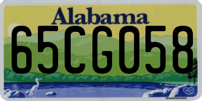 AL license plate 65CG058