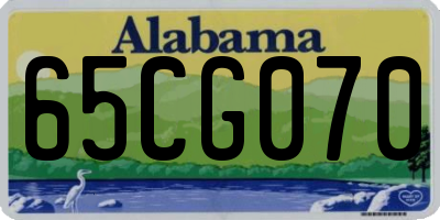 AL license plate 65CG070