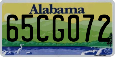 AL license plate 65CG072