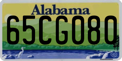 AL license plate 65CG080