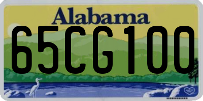 AL license plate 65CG100