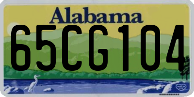 AL license plate 65CG104