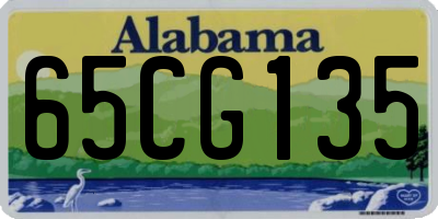 AL license plate 65CG135