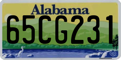 AL license plate 65CG231