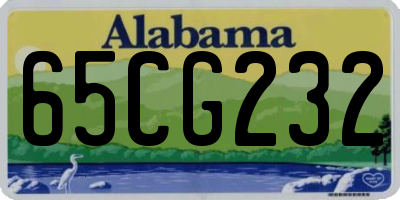 AL license plate 65CG232