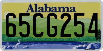 AL license plate 65CG254