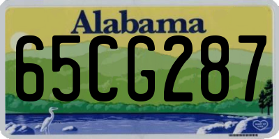 AL license plate 65CG287