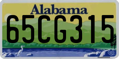 AL license plate 65CG315