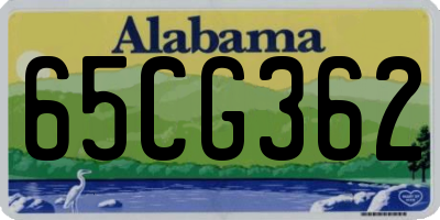 AL license plate 65CG362