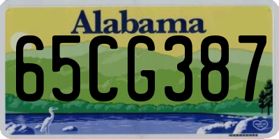 AL license plate 65CG387