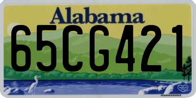 AL license plate 65CG421