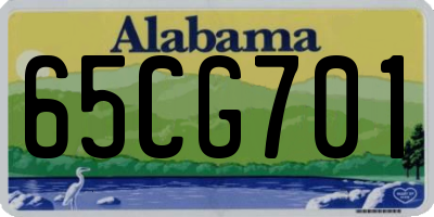 AL license plate 65CG701