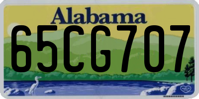 AL license plate 65CG707