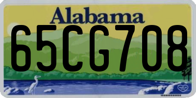 AL license plate 65CG708