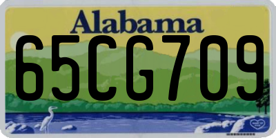 AL license plate 65CG709
