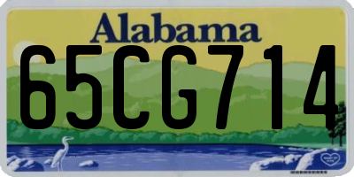 AL license plate 65CG714