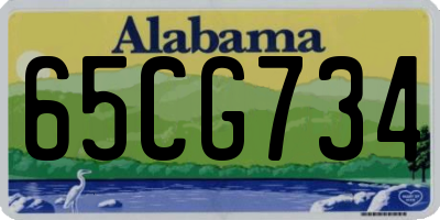 AL license plate 65CG734