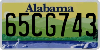 AL license plate 65CG743