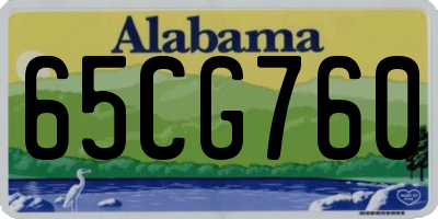 AL license plate 65CG760